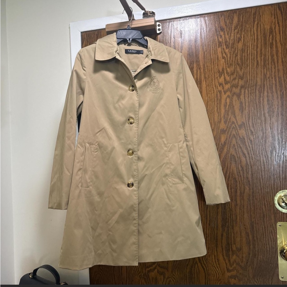 Lauren Ralph Lauren Khaki Single-Breasted Trench Coat